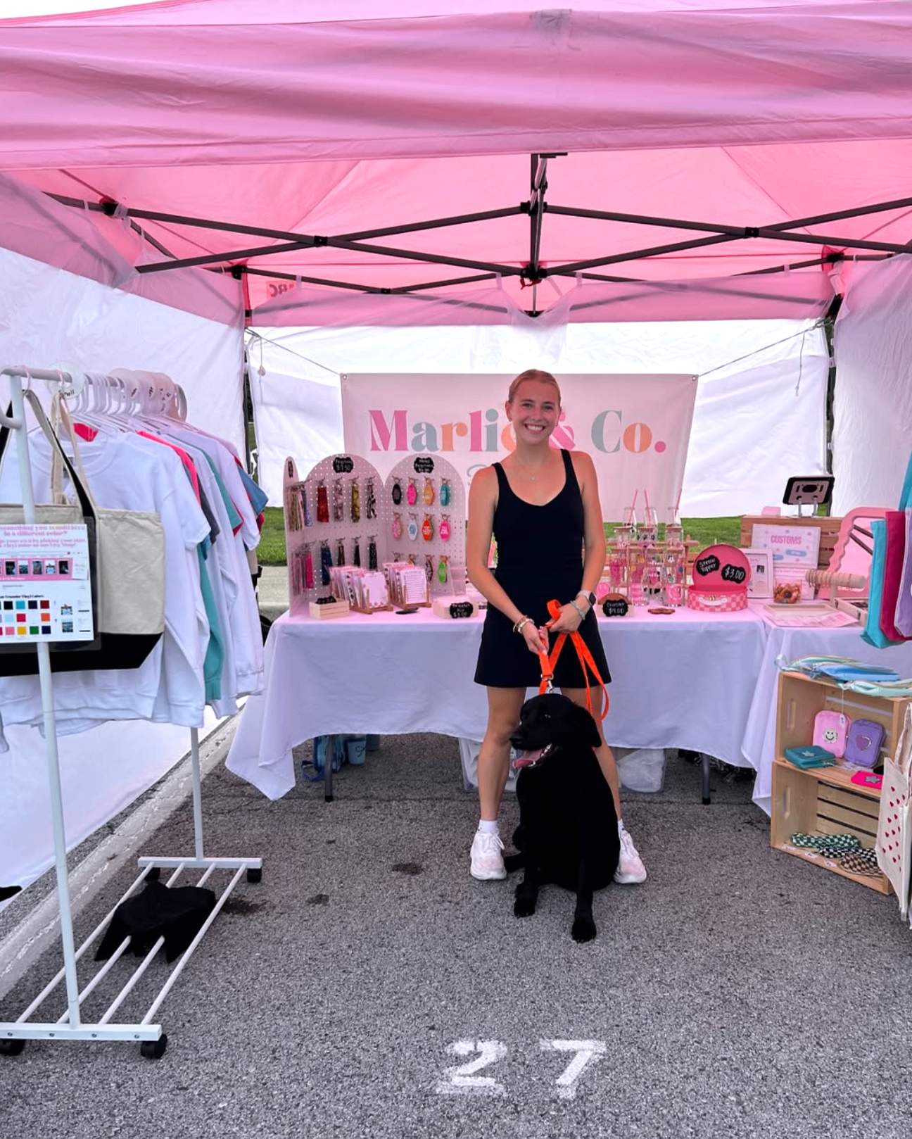 Madison and Marlie at a Marlie & Co. pop-up booth